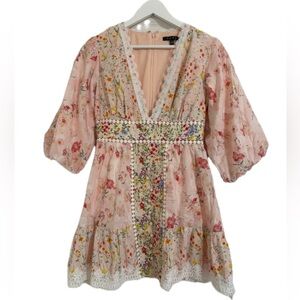 Floral lace mini dress